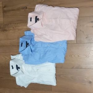 3 Banana Republic Fitted 100% Cotton French Cuff Dress Shirts, Size S, 14-14.5"
